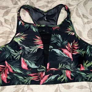 Torrid floral palm bikini top